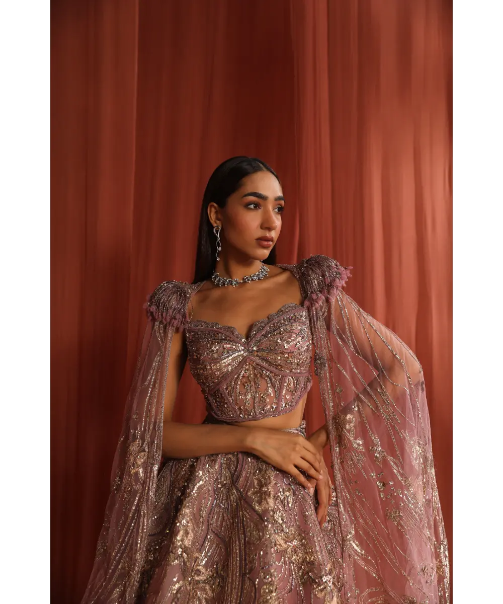 ADAARA COUTURE - Rosy Petal Skirt and top